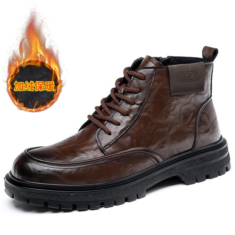 

Мужская обувь полусапоги Мартин мужская рабочая обувь британский стиль 2025 новая универсальная бархатная обувь на высоком голенище модные короткие ботинки 44