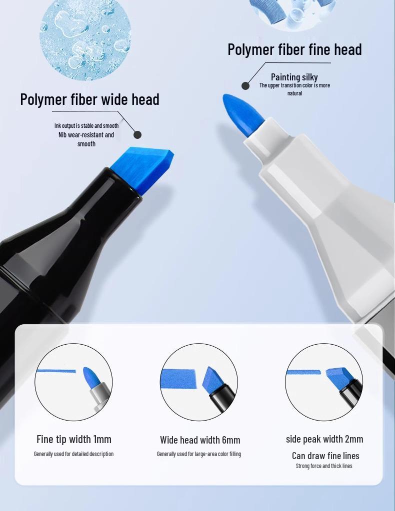 Touchmark 168-Color Alcohol-Based Marker Set with Durable Tips for Students