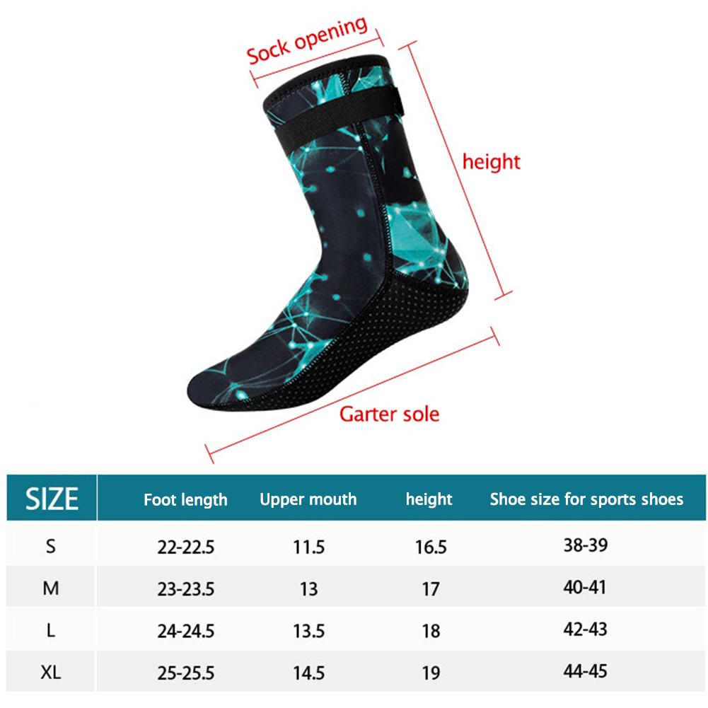 Snorkeling Spearfishing Socks Unisex Winter Warm Beach Fin Sock Neoprene Anti Slip Wearable Portable Lightweight for Men Women