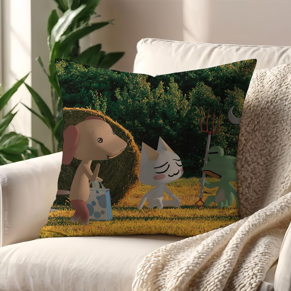 Cartoon Toro Inoue Cute cat cushion cover Pillow Case Pillowcase Soft Skin Friendly & Comfortable with a Hidden Zipper