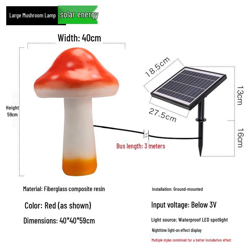 Solar-Powered Waterproof Mushroom Lamp for Outdoor Landscapes