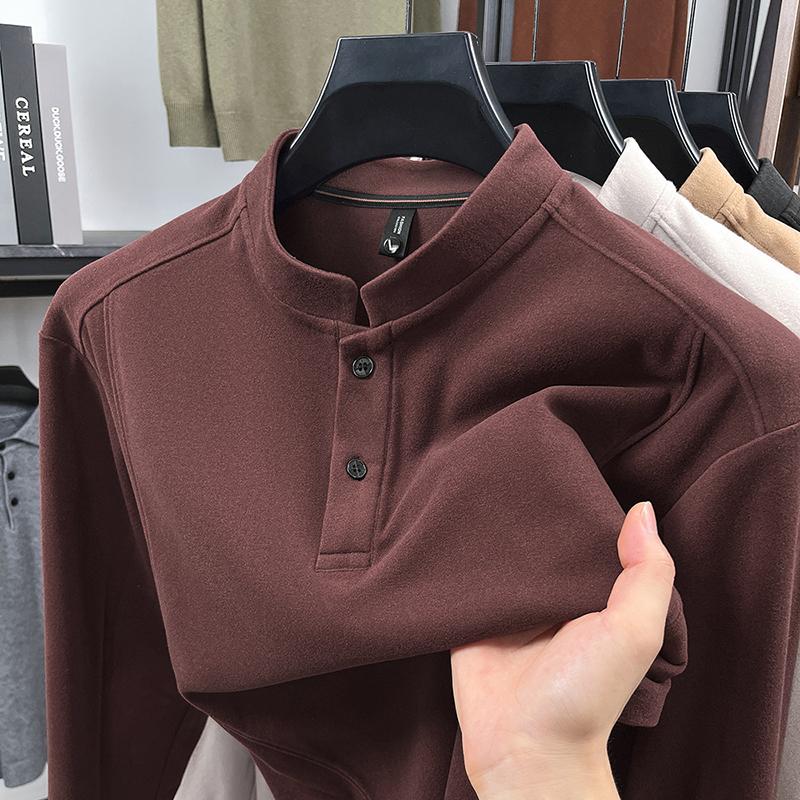Men s Half High Collar Pullove Hoodie Winter Solid Color Matte Warm Long Sleeve Casual Versatile Men s Wear M
