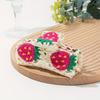 Strawberry Floral Knitted Crab Clip Flower Bohemian Style Hair Claw  Girls