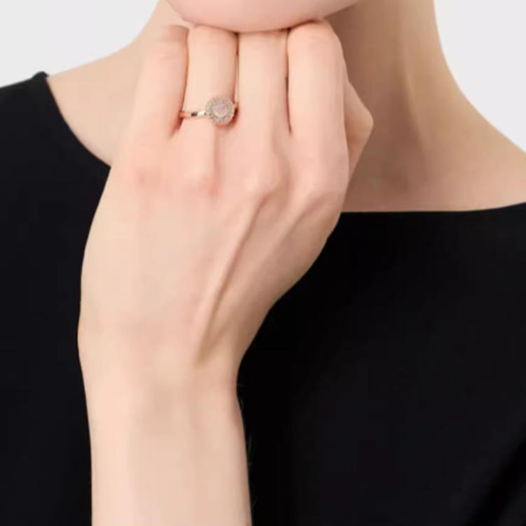 Emporio Armani Pattern Design Stainless Steel Ring Women Rings Rose-Gold EGS3020221_NLP