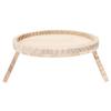 Clip On Tray Natural Bamboo 9.8in Round Home Couch Sofa Armrest Clip Tray Table for Snack Coffee