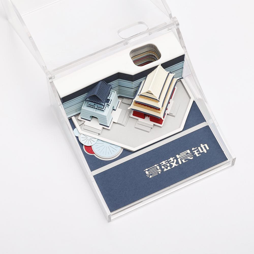 3D Paper Sculpture Notepad Creative City Building Sticky Notes