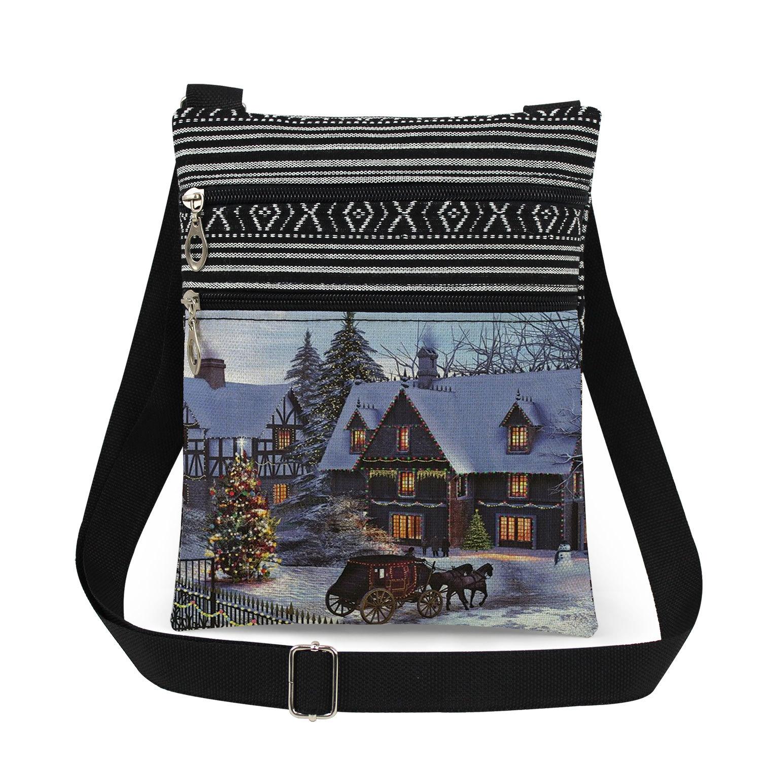 

1PC Christmas Print Tote Bags Women Shoulder Handbags Postman Package 6923 KTB