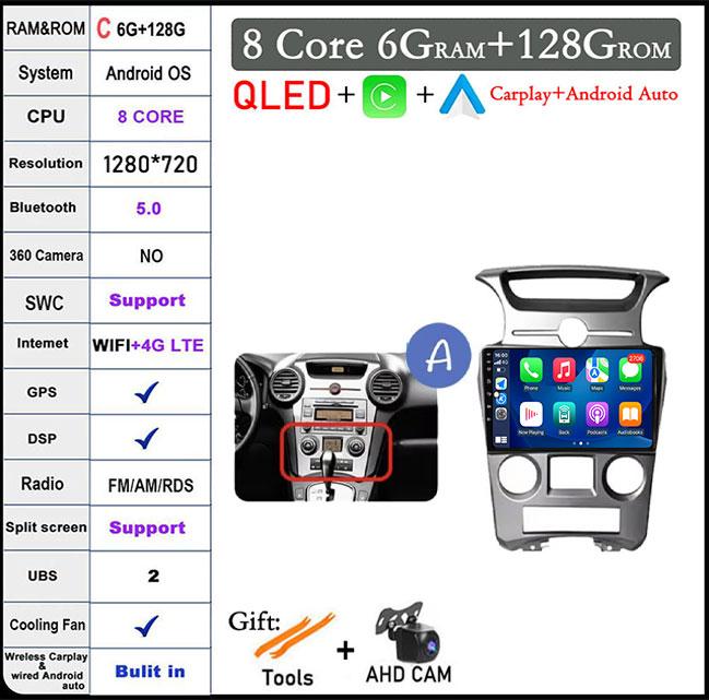 Touch Screen For Kia Carens UN 2006 - 2012 4G LTE 5G Wifi BT Carplay Radio Stereo Multimedia Player GPS Navigation Video