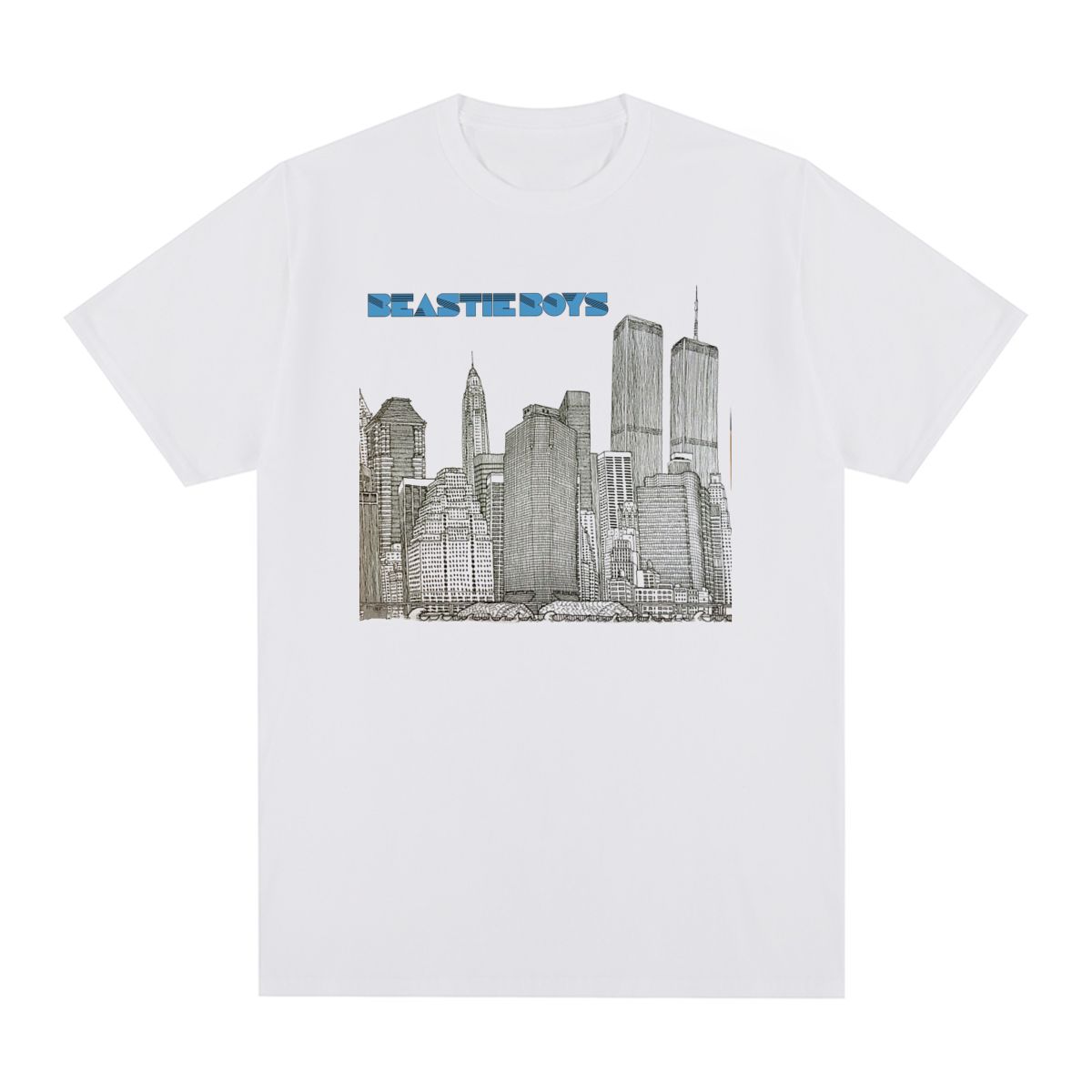 Музыкальная винтажная футболка Beastie Boys Простой логотип Американский хип-хоп Хлопок Мужская повседневная футболка Новая футболка Женские топы S