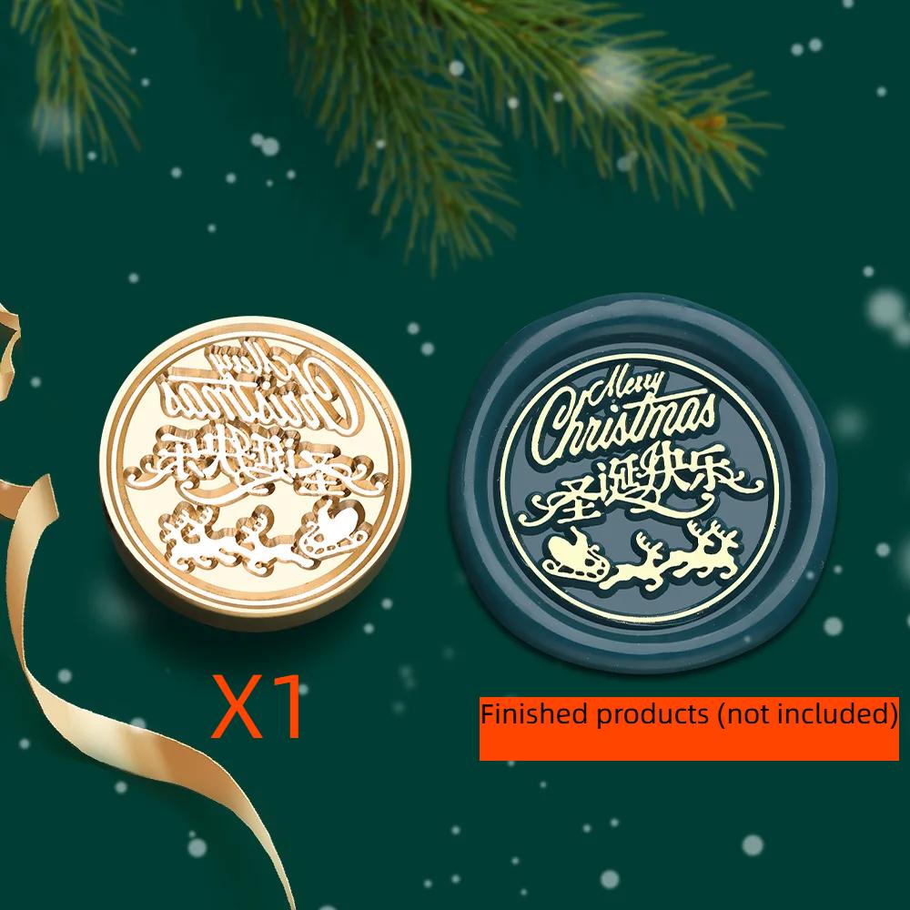 2.5cm Christmas Series Wax Seal Stamps Vintage Merry Christmas Tree Snowflake Head DIY Festival Gift Wrapping Cards Scrapbooking