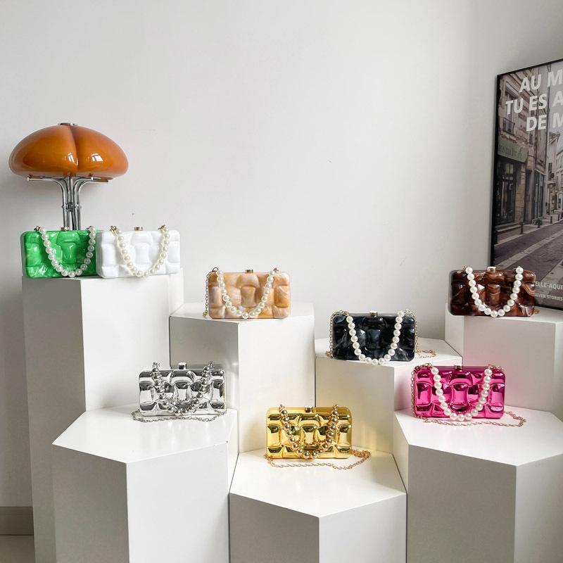 Women's Handbag Bags for Women 2025 Clutches Fashion Geometric Mini Party Evening Purse Crossbody Shoulder Bag Gold Box Clutch