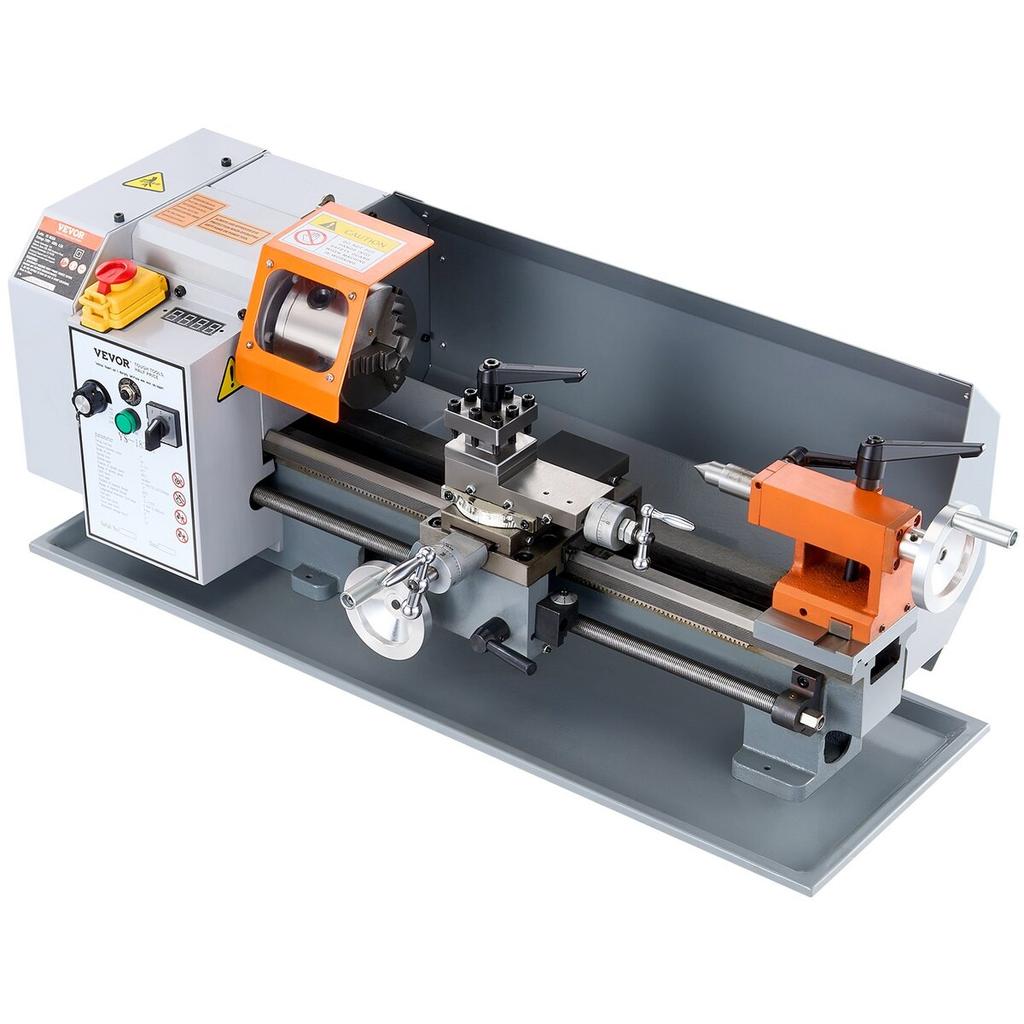 Metal Lathe Machine, 7'' x 13.78'', Precision Benchtop Power Metal Lathe, 0-2200 RPM Continuously Variable Speed, 500W Brush Motor Metal Gears, with