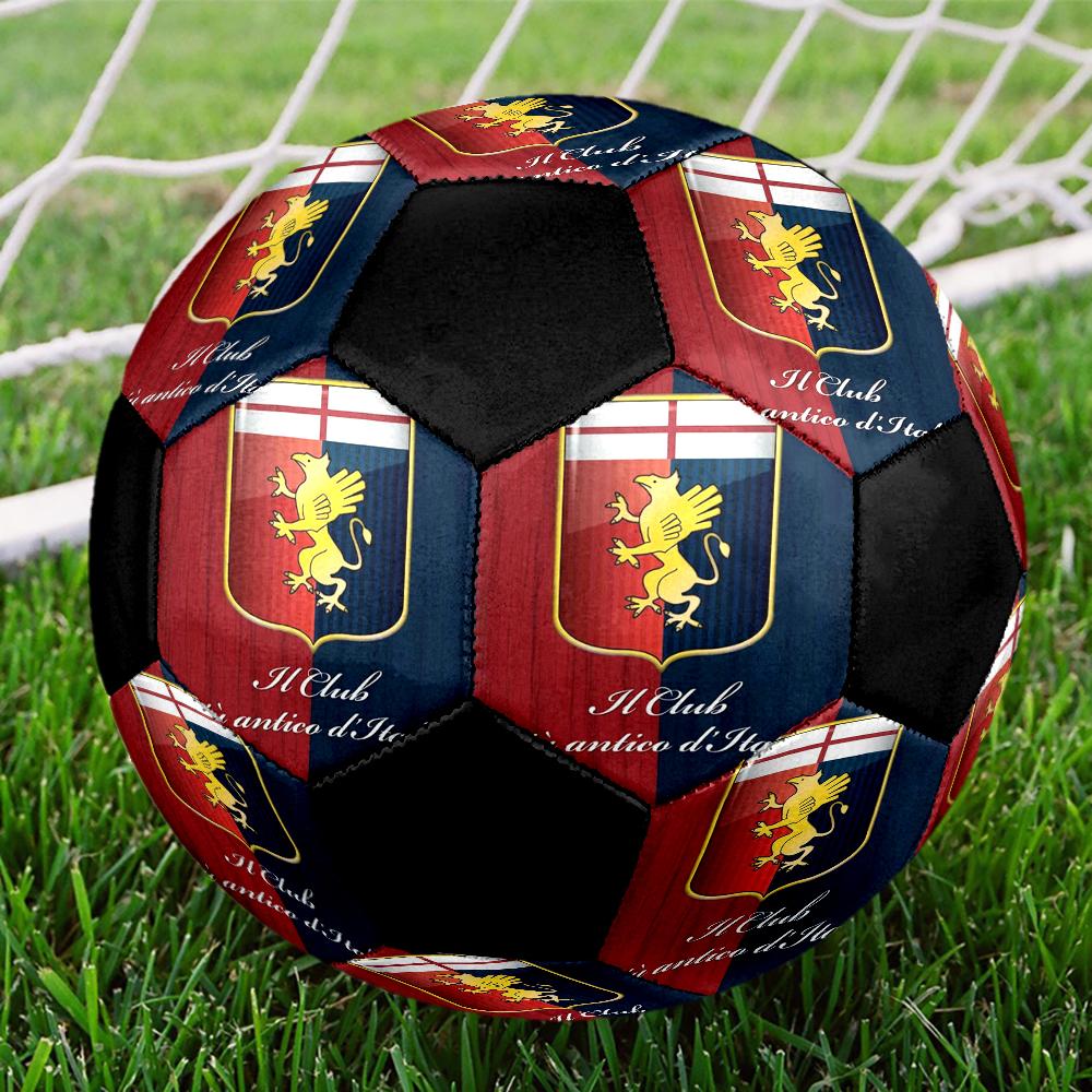 Genoa CFC Indoor Soccer Ball Colorful Machine Stitched PVC Size 5 Team Training Competition Ready Durable High-Bounce Cool Sports Gift