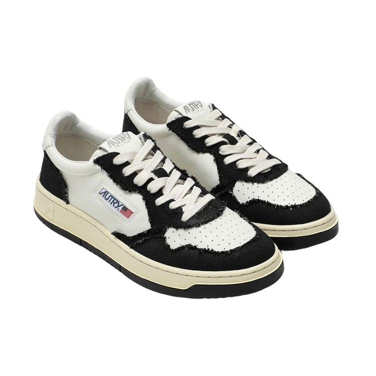 Autry Leather Low-Top Logo Fashion Sneakers Men sneakers Black White AULM-CB02