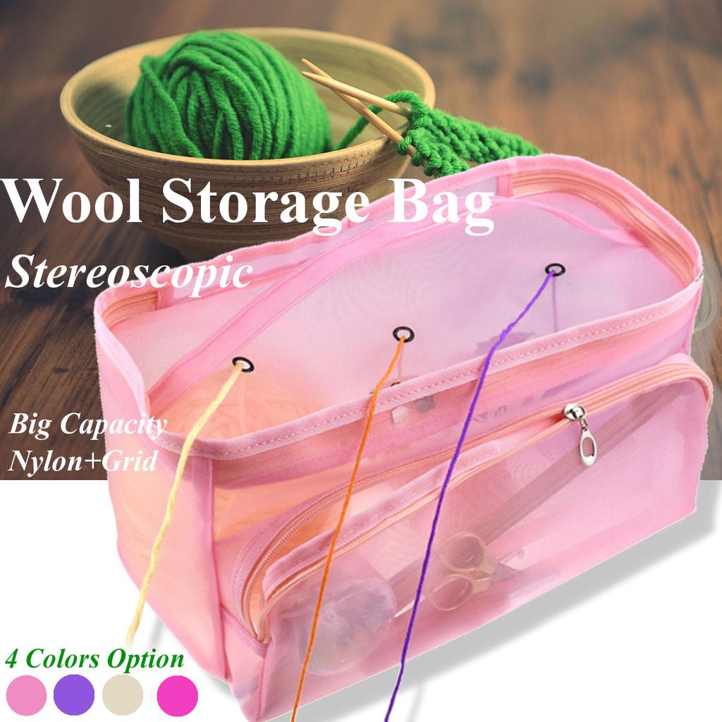 Buy Knitting Bag Portable Tote Yarn Storage Case for Crocheting Hook ...