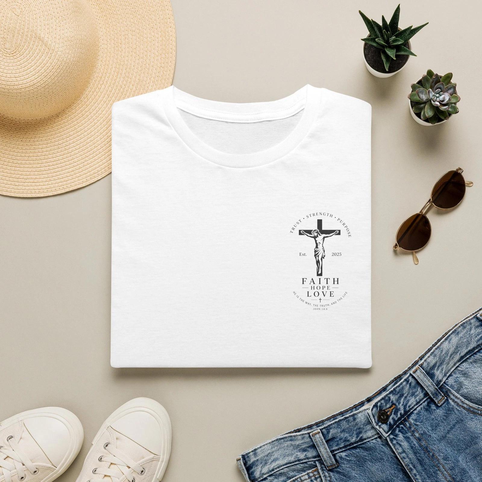 Faith and Love Cross T-Shirt | Minimal Christian Design 4XL