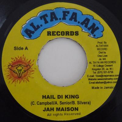 7inch Record JAH MASON - Hail Di King NONE Al.Ta.Fa.An. 2004 Jamaica Reggae, Ska & Dub Used