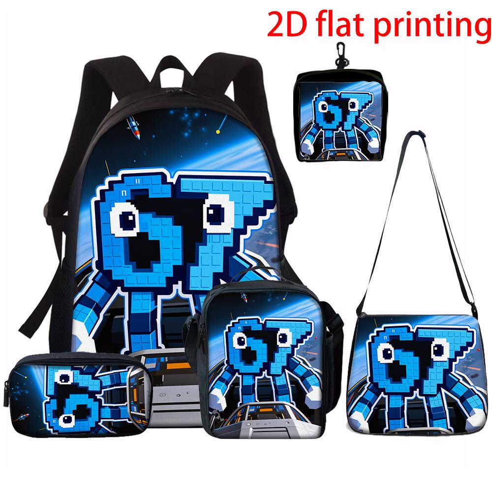 1/2/3/4/5 pièces Ensemble de Sac à Dos Motif Numéro 67 de Bande Dessinée Sac Cabas d'École Spacieux Sac de Voyage avec Sac à Bandoulière Pochette à Crayons Cadeau pour Jeune