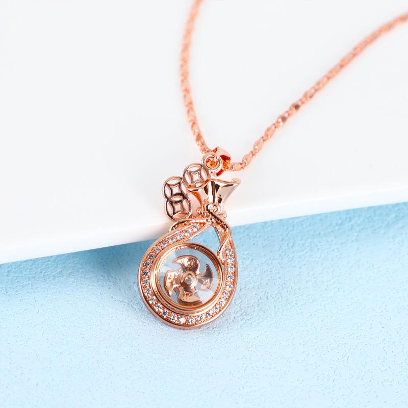 Southeast Asia Gold-Plated Copper Windmill Pendant Necklace for Women