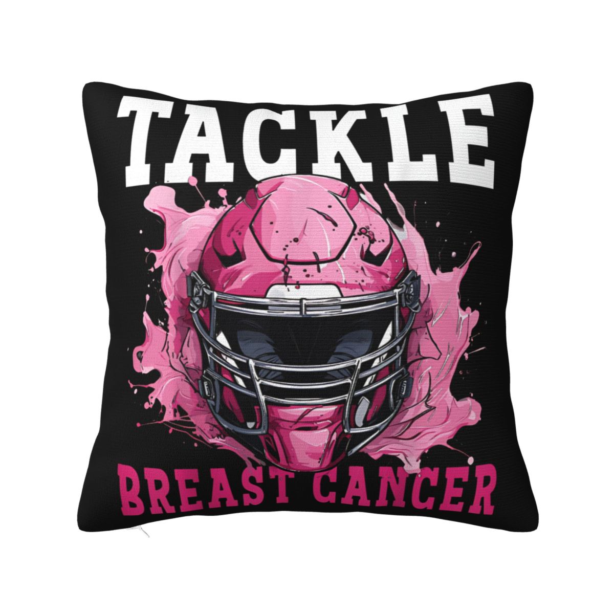 

Tackle Football Breast Cancer Awareness Pink Ribbon Pillow Cases Cushion Cover Decorative Throw Pillow Case Cover for Home 30x30cm 12x12in