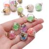 10Pcs Charms Luminous Transparent Glass Ball 16mm Pendants Crafts for DIY Earrings Necklace Jewelry Making Findings Accessories