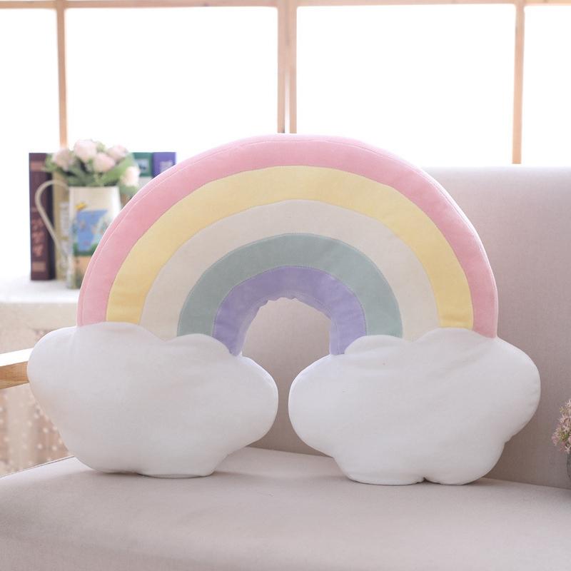 55x33cm Fantastisches Ultraweiches Regenbogen-Plüschkissen Gefülltes Himmelkissen Rosa Rote Dekoration Für Sofa Stuhl