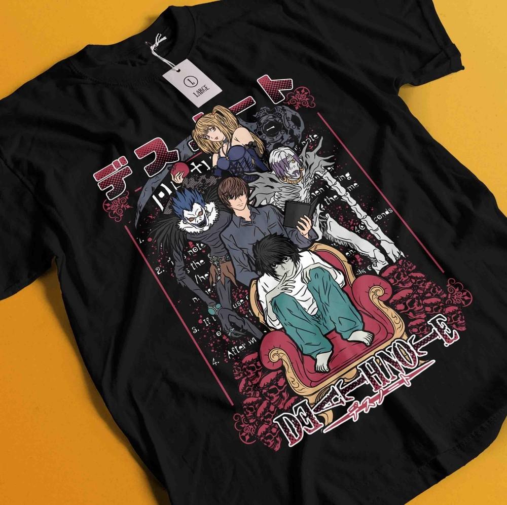 

Death Note Shirt Ryuk L Kira T-Shirt Misa Tshirt Rem Tee Anime Horror Near Naomi L