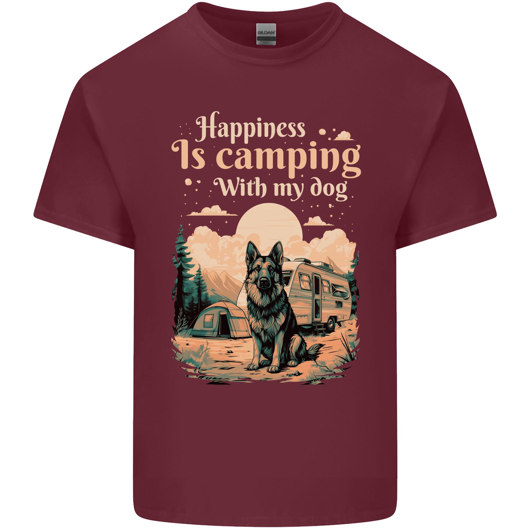 Camping With My Dog GerUnisex Shepherd Alsatian Unisexs Light Cotton TShirt S
