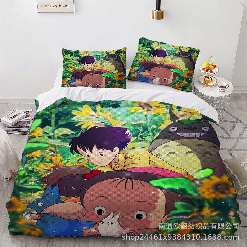 3D Digital Printing Cartoon Animation Chinchilla Bedding Three-Piece Set, Quilt Cover Pillowcase Four-Piece Set