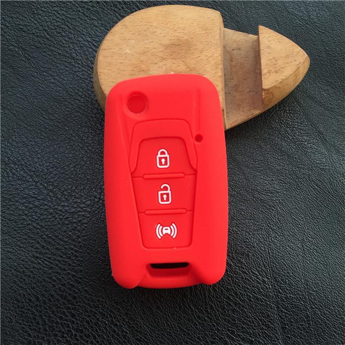 3 button silicone car key cover set holder case for SSANGYONG KORANDO floding key