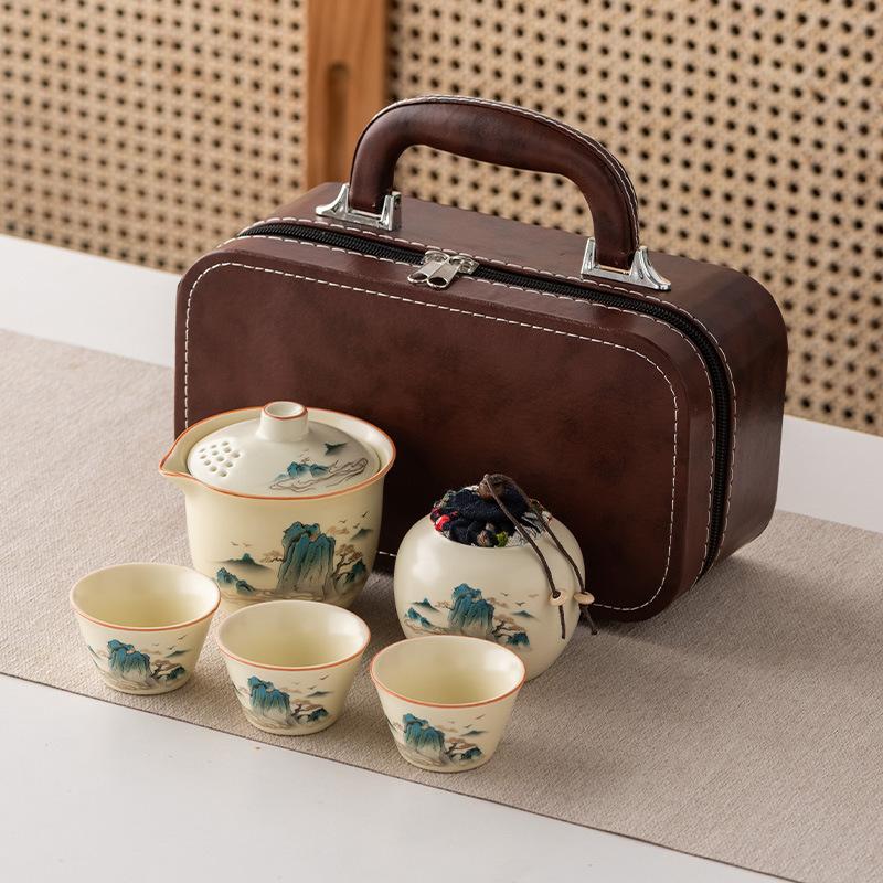 Ru Kung Fu Travel Tea Set Gift Box Set Portable Storage High-end Guochao Business Holiday Gifts