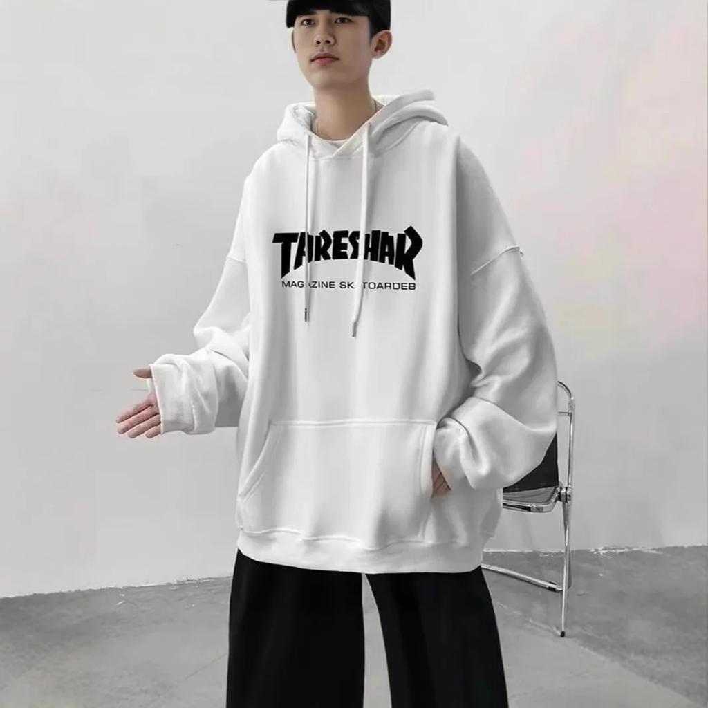Trendiger Herren Hoodie Sweatshirt Koreanisch Locker Amerikanischer Retro Stilvoll Student Fleecegefüttert Jacke Lässig Lockere Passform aus China