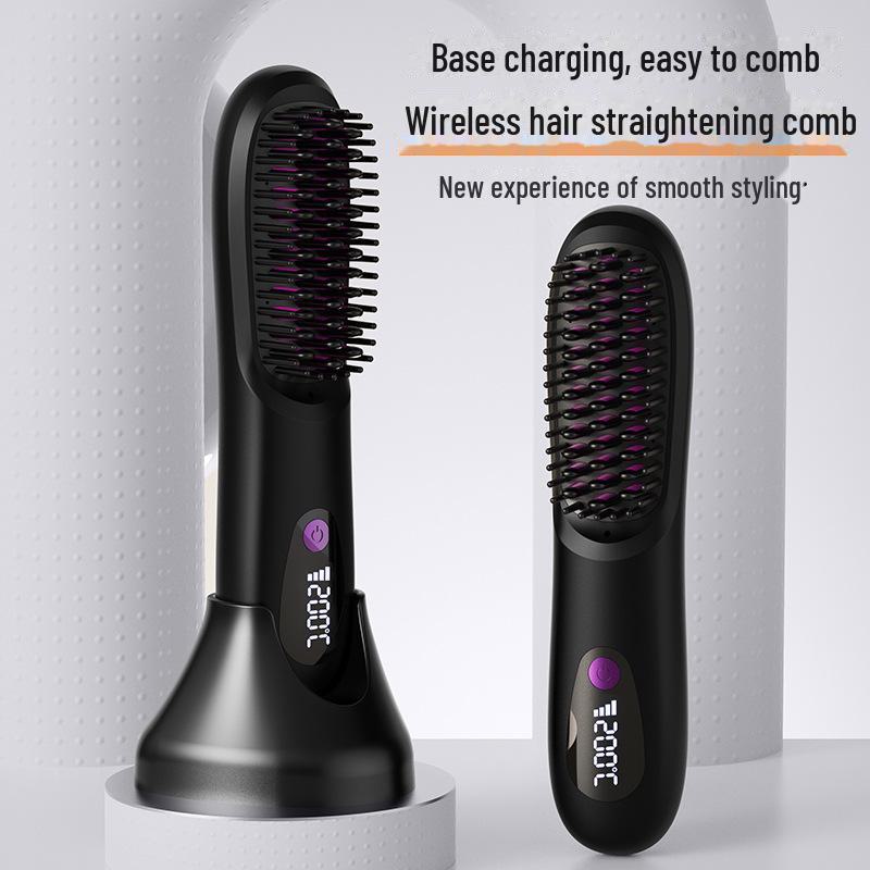 Portable LCD Hair Straightening Comb: Negative Ion Charging, Safe Heat, No Hair Damage