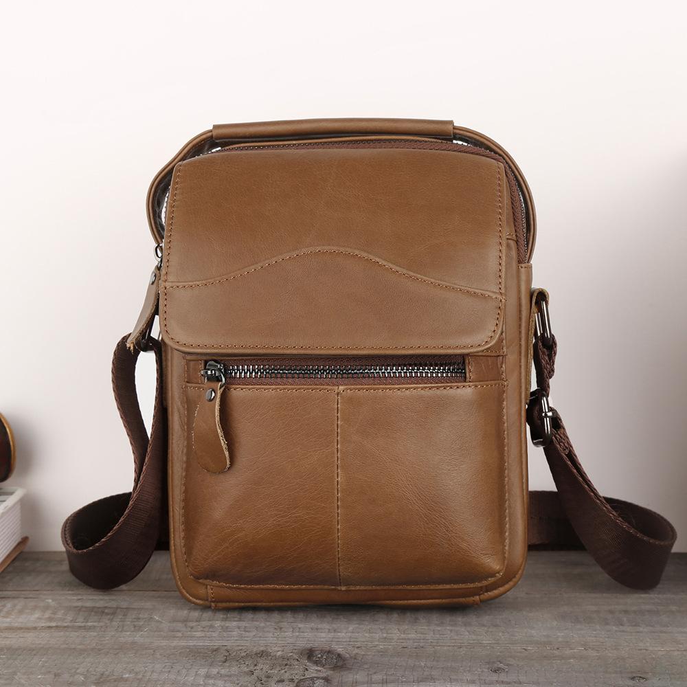 Oyir Men S Leather Messenger Bag Multifunctional Men S Handbag Commuter Casual Large Capacity Retro Messenger Bag