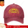 Casual Yellow Baseball Cap Unisex Distressed Denim Headwear Outdoor All Seasons Travel Caps Hat
