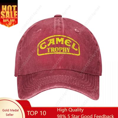 Casual Yellow Baseball Cap Unisex Distressed Denim Headwear Outdoor All Seasons Travel Caps Hat