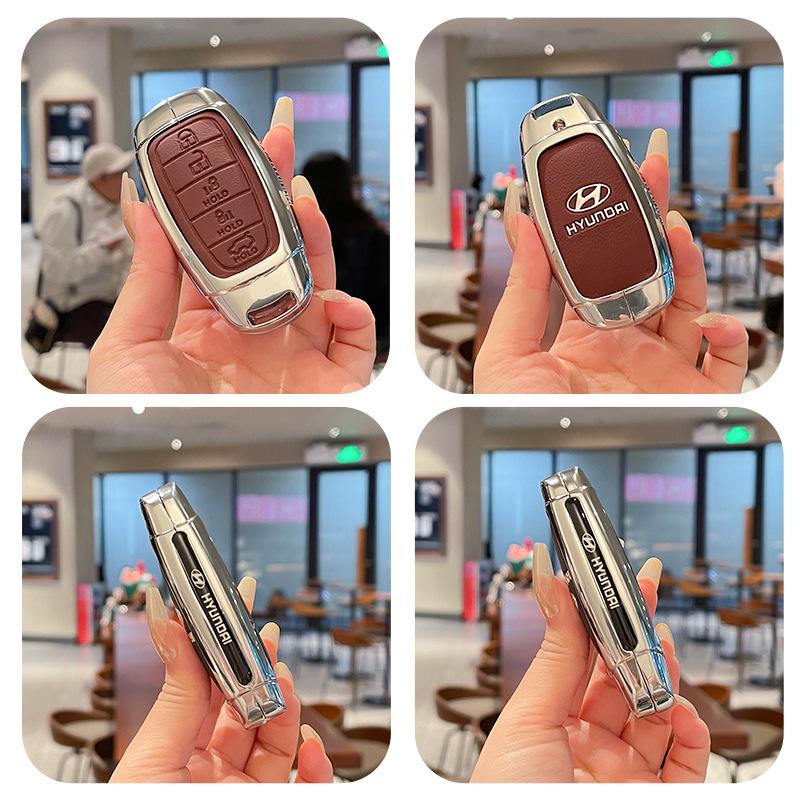 Metal Leather Protective Key Cover for 2021-22 Beijing Hyundai Custu