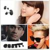 2PC Stainless Steel Men Unisex Fake Black Ear Stretcher Plugs Cheater Earrings