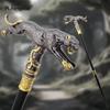 Gold-Schwarz Laufender Leopard mit Schwanz Gehstock Dekorativ Cosplay Party Modischer Stock Halloween Krummstab Stock 94cm