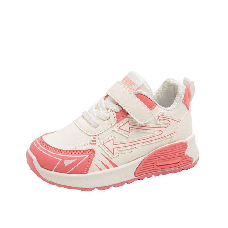 

New Spring and Autumn Children s Sports Shoes, Comfortable Leather Upper, Fashionable Casual Shoes for Older Kids and Students 37Inner Length22cm рожевий