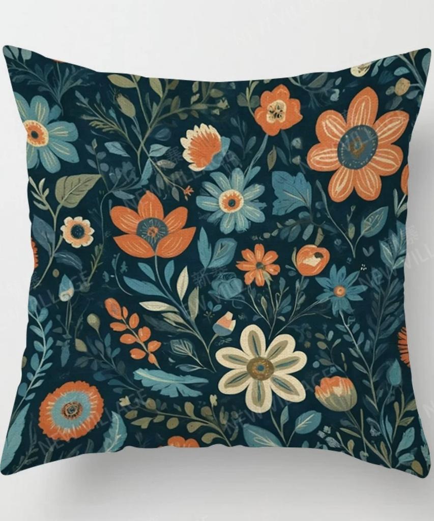 Colorful Floral Patterned Pillow Covers Pattern Cushion Cover Suitable for Sofa Bedroom Car Pillow Cover