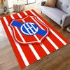 Red Striped Logo Carpet Design suitable as a non-slip mat for the living room or bedroom sofa