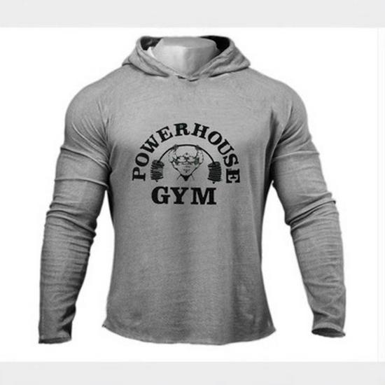 Men's Cross-Border Muscle Fitness Hoodie - Casual Running Cotton Sweatshirt