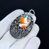 Orange Spiny Oyster Pendant, 925 Sterling Silver Handmade Jewelry, Orange Spiny Oyster Silver Pendant, Party Wear Jewelry For Women's, Pendant Gift