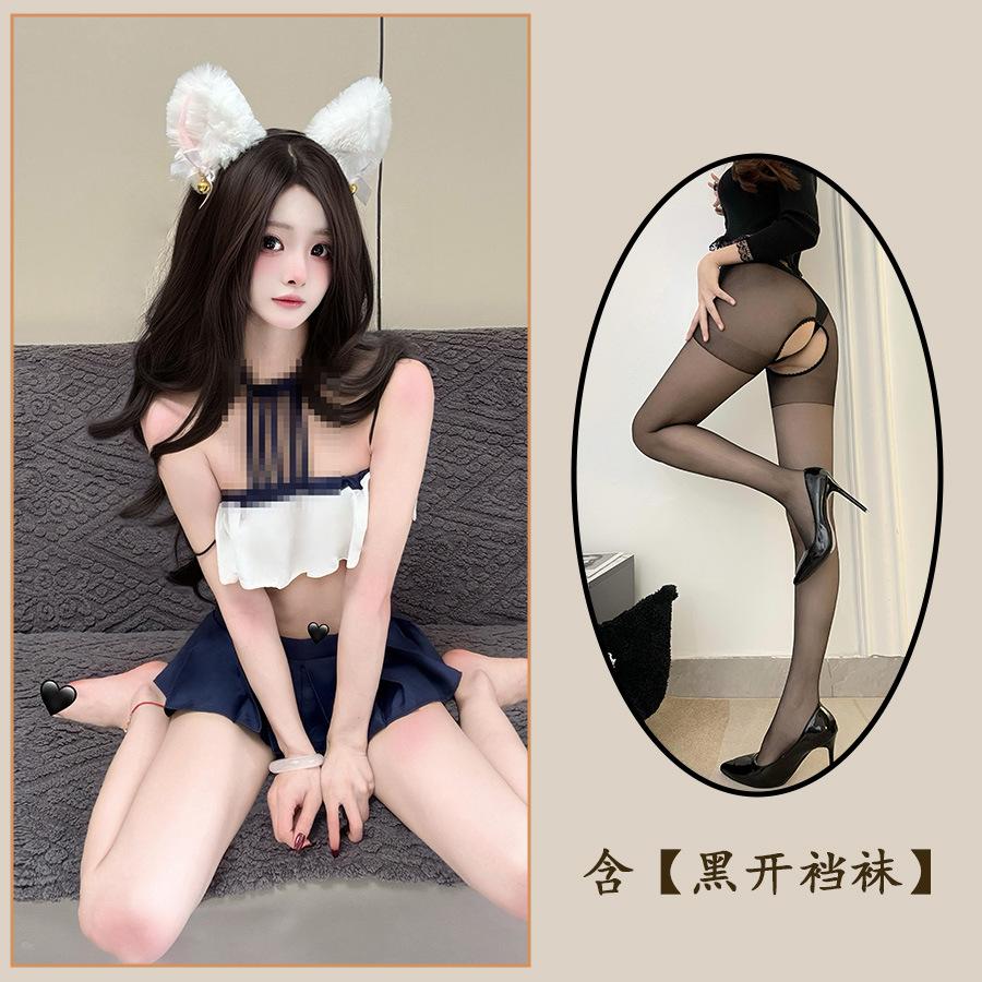Sexy Lingerie Sexy Straps Busty Tits Shoulder Seduction Miniskirt Cosplay Student Suit Female