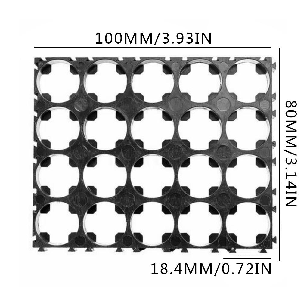 50Pcs Anti Vibration Holder Battery Plastic Holder 4x5 Slots Rechargeable Batteries Stand Rack Storage Bracket