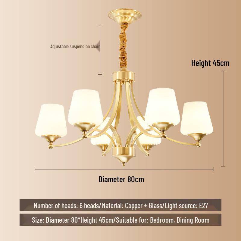 Candelabru Modern Minimalist de Lux din Cupru Integral pentru Living, Dormitor, Birou sau Restaurant