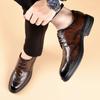 2024 Brand Business Casual Leather Shoes Oxfords Shoes for Men Brown Black Business Lace-up Office Brogue Pointed Dress Shoes