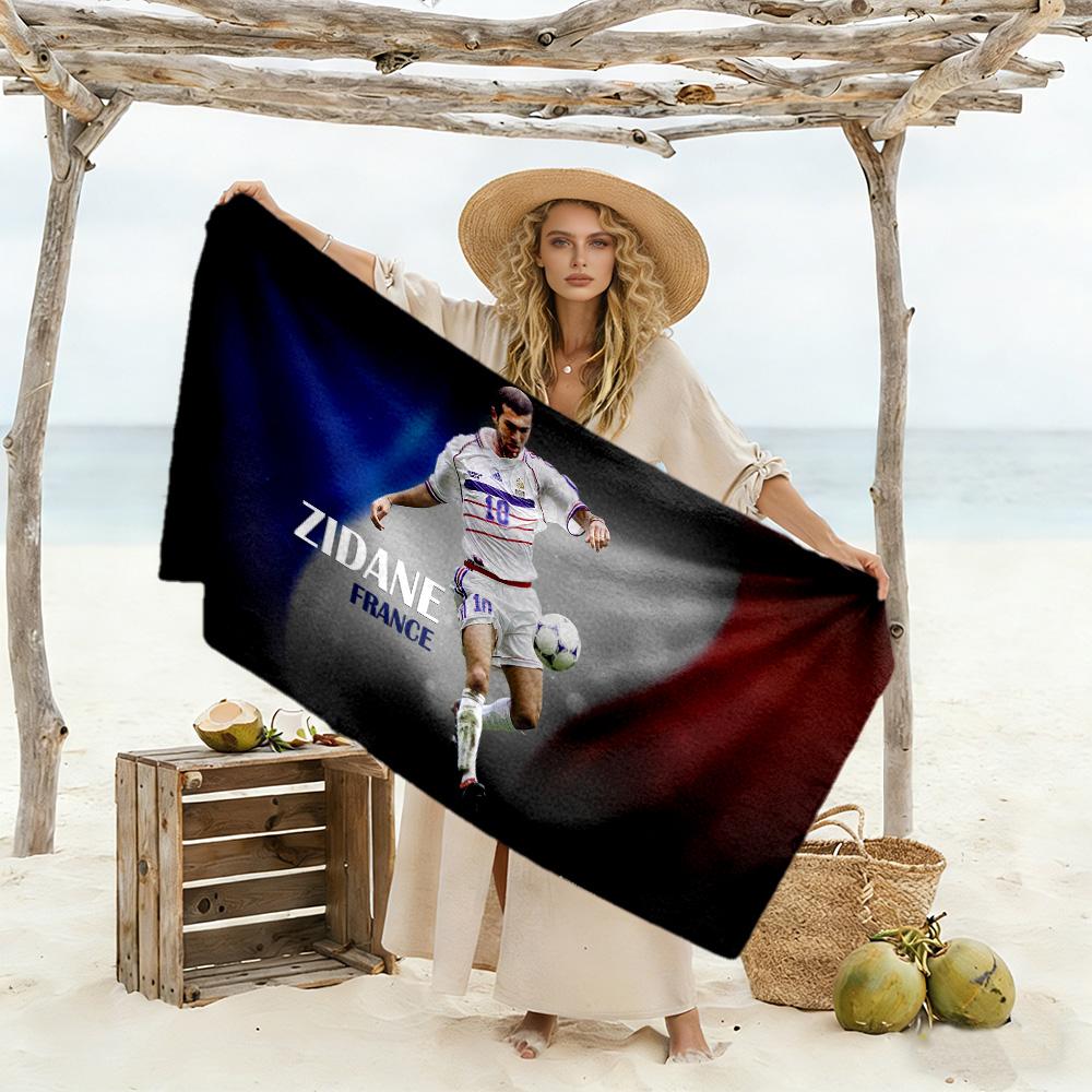 Soccer Player Action Beach Towel Quick-Dry Soft Microfiber Comfortable Lightweight
