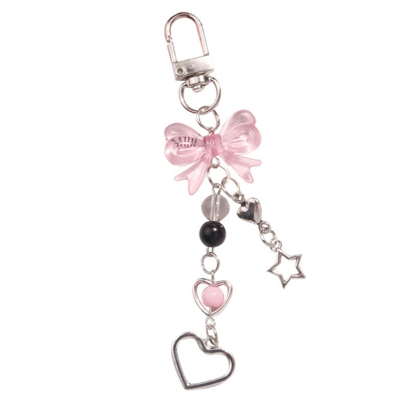 Eye Catching Heart Bear Key Chain Pendant Butterfly Knot Key Rings for Phones